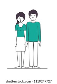 young couple avatars characters