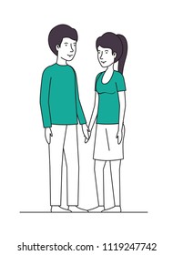 young couple avatars characters