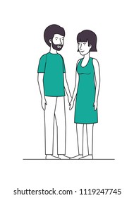 young couple avatars characters