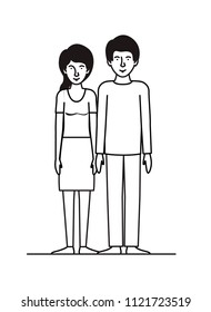 young couple avatars characters