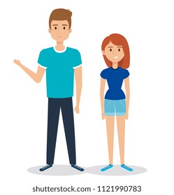 young couple avatars characters