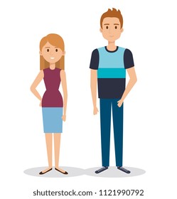young couple avatars characters