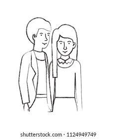 young couple avatars characters