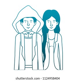 young couple avatars characters