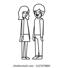 young couple avatars characters