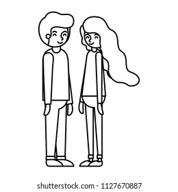 young couple avatars characters