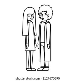 young couple avatars characters