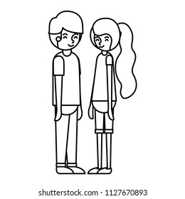 young couple avatars characters