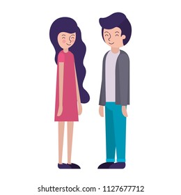 young couple avatars characters