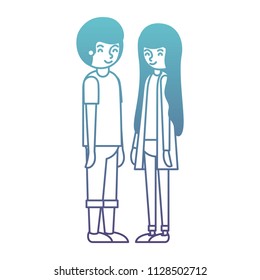 young couple avatars characters