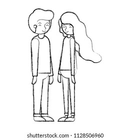 young couple avatars characters