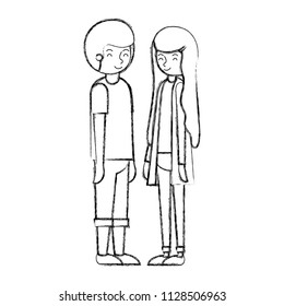 young couple avatars characters