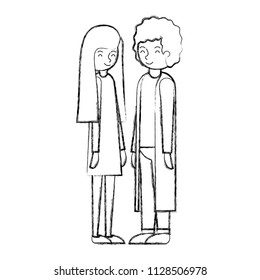 young couple avatars characters