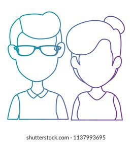 young couple avatars characters