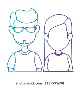 young couple avatars characters