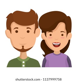 young couple avatars characters
