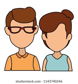 young couple avatars characters