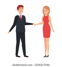 young couple avatars characters