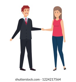 young couple avatars characters