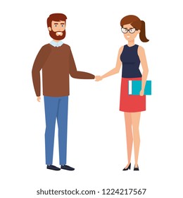 young couple avatars characters