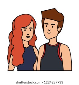 young couple avatars characters