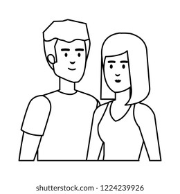 young couple avatars characters