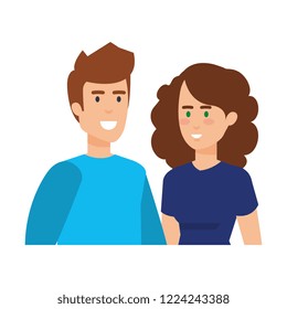 young couple avatars characters