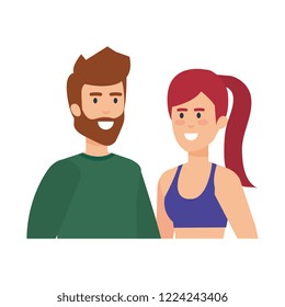 young couple avatars characters