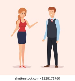 young couple avatars characters