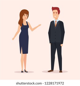 young couple avatars characters
