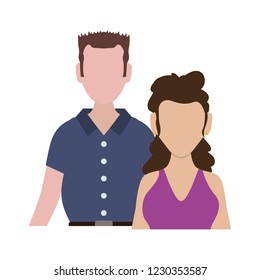 young couple avatars characters