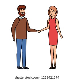 young couple avatars characters