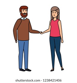 young couple avatars characters