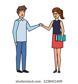 young couple avatars characters