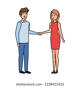 young couple avatars characters