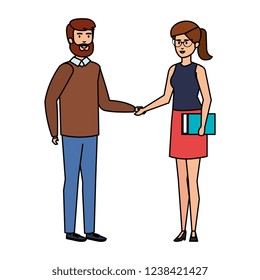 young couple avatars characters