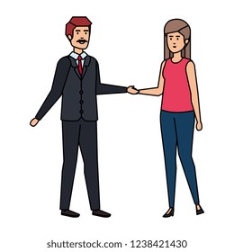 young couple avatars characters
