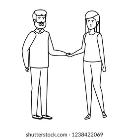 young couple avatars characters
