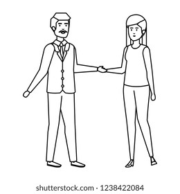 young couple avatars characters
