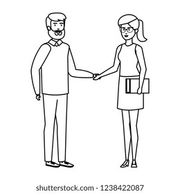 young couple avatars characters