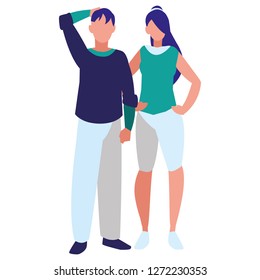 young couple avatars characters