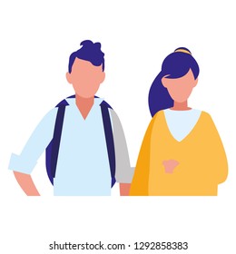 young couple avatars characters