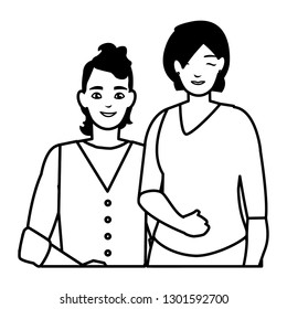 young couple avatars characters