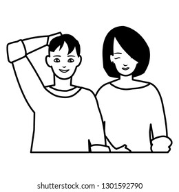 young couple avatars characters