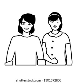 young couple avatars characters