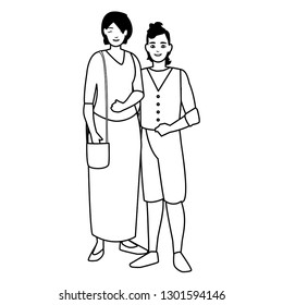 young couple avatars characters