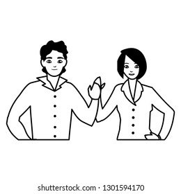 young couple avatars characters