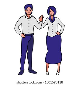 young couple avatars characters