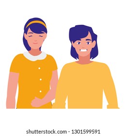 young couple avatars characters