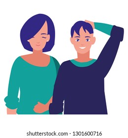 young couple avatars characters